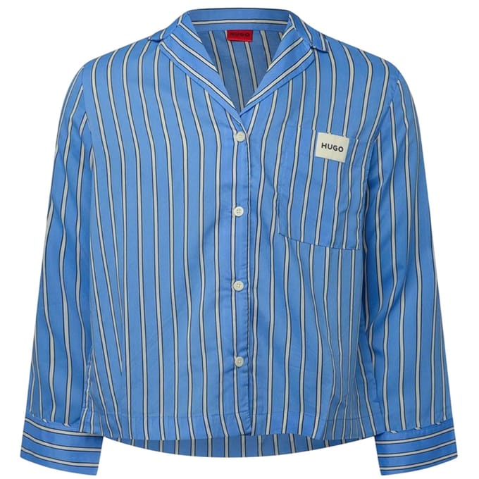Hugo Pyjamatop met logo voor dames (Blauw)