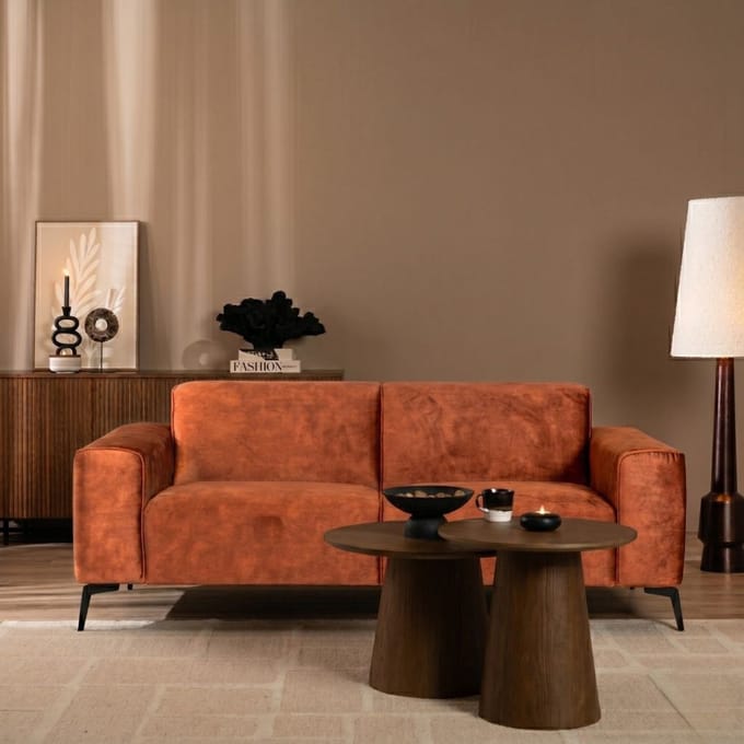 Bronx71® Velvet bank 2,5-zits Vegas koper