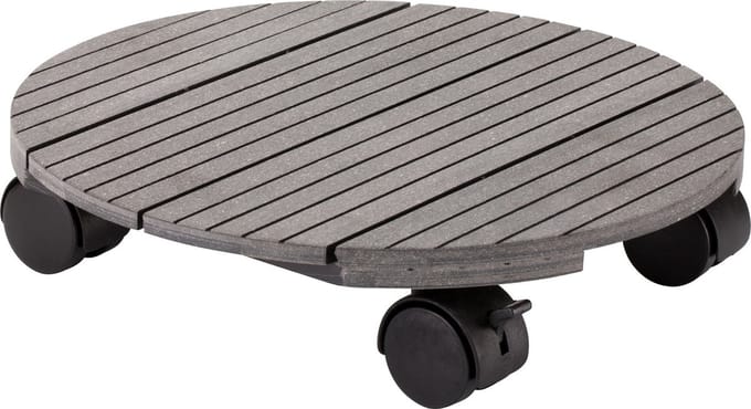 Form Plastic Plantenpot Trolley - Composiet - Grijs - Rond - 30 x 30 cm - Max 80 Kilo