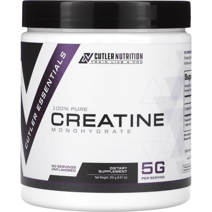 Cutler Nutrition, 100% Pure Creatine, Monohydraat, Ongezoet, 5 g, 8,81 oz (250 gram)