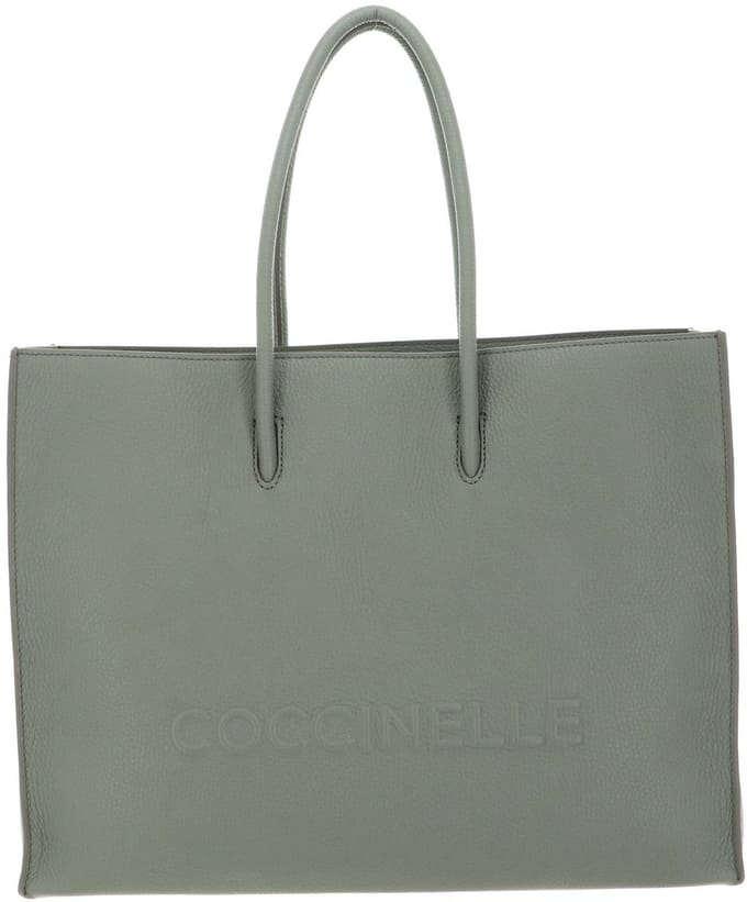 COCCINELLE Leren schoudertas Maxi Log Handbag Grained Leather Greenery groene