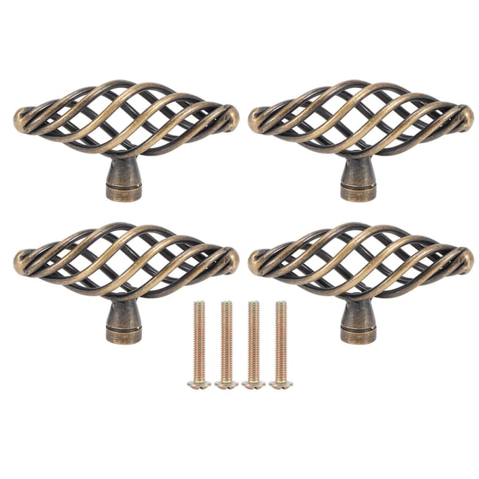 Lot de 4 poignées de porte en alliage de zinc antique, boutons de traction pour placard, armoire, tiroir, armoire, accessoire de quincaillerie
