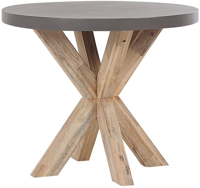 OLBIA - Tuintafel Rond - Grijs - 90 x 90 cm - Vezelcement