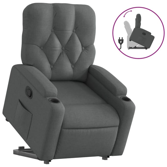 Vidaxl Verstelbare Fauteuil, Donkergrijs, Bekleed met Stof