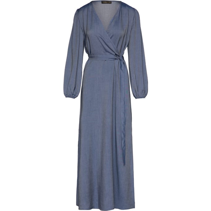 Faux Wrap Maxi Dress met zijsplitten