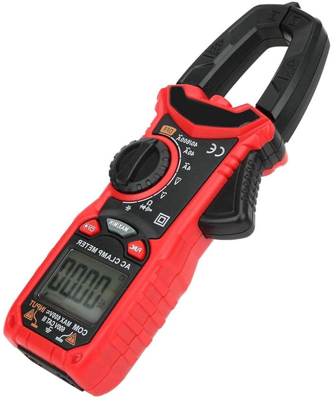 Stroomtang Multimeter - Spanningstester - Elektrische Klussen - Tweeregelig display - 600VAC - Grijs