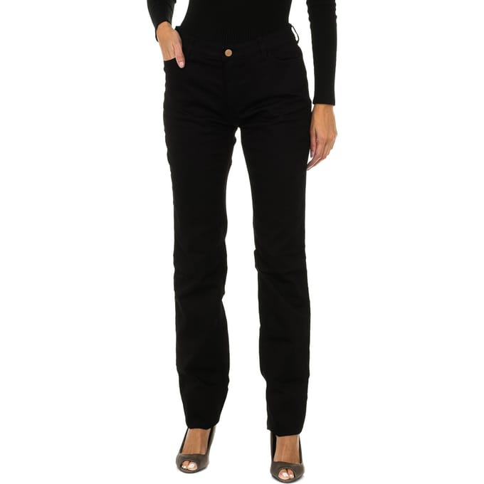Lange broek van stretchstof 6Y5J85-5DXIZ vrouw