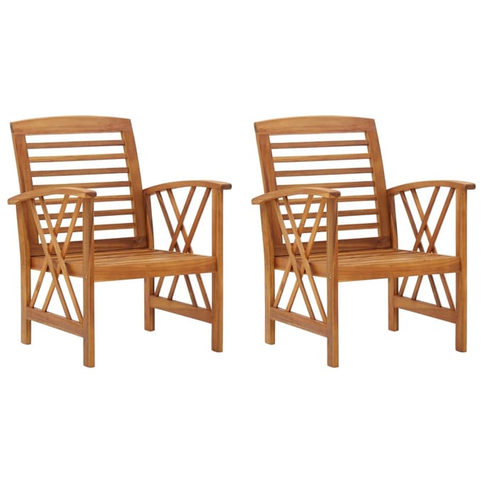 vidaXL - Tuinstoelen - 2 - st - massief - acaciahout