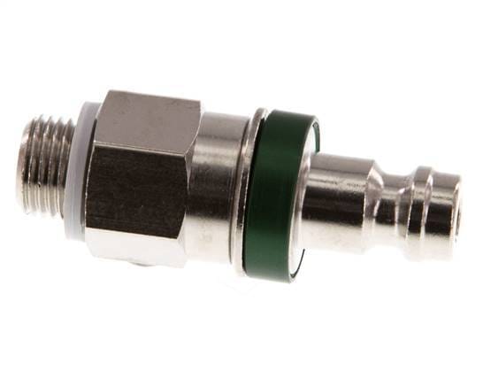 Vernikkeld Messing DN 5 Groen Luchtkoppeling Insteeknippel G 1/8 inch Buitendraad Double Shut-Off - CLP5-M-BN-GRE-SV-018