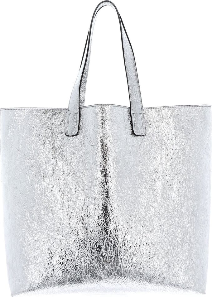 abro Leren Schoudertas Leather Quantiko Shopper 48 Hours Silver Zilverkleurig