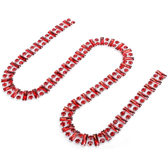 Strass Ketting Kristal Trim DIY Kledingaccessoires Meubeldecor Rood 2,2CM 1-Meter red