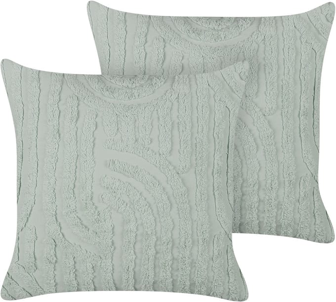TELLIMA - Sierkussen set van 2 - Mintgroen - 45 x 45 cm - Katoen