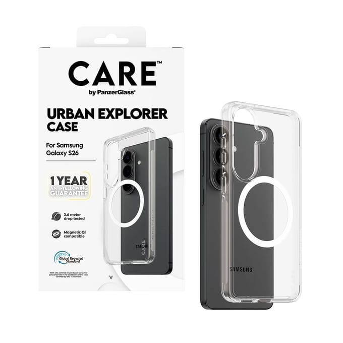 PanzerGlass CARE Urban Explorer Backcover Samsung Galaxy S26 Transparant Inductieve lading