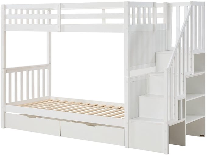 Vente-unique Stapelbed hout wit 90 x 190 cm