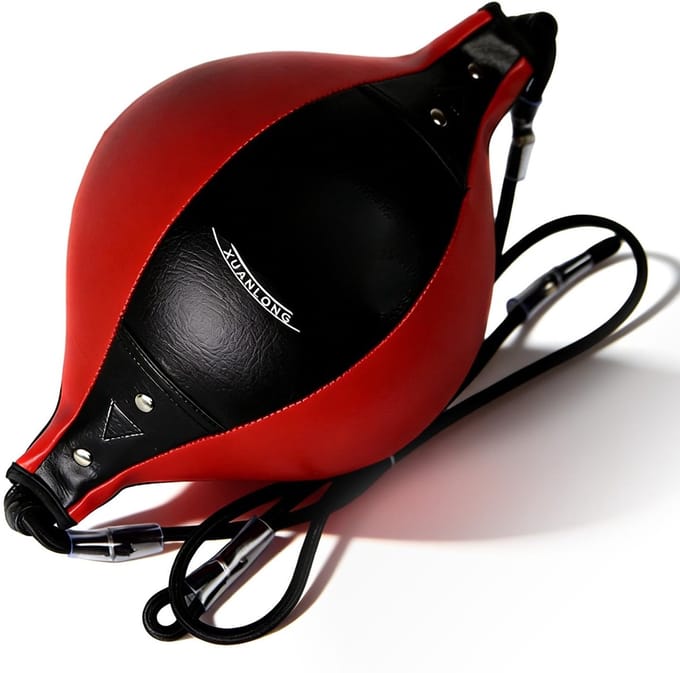 MTTproducts- Snelheidsbal Universeel - Dubbele Eindbal - Duurzaam PU-Materiaal - Elastisch Touw - Bokstraining Accessoire - Inclusief Pomp - Bokstrainer
