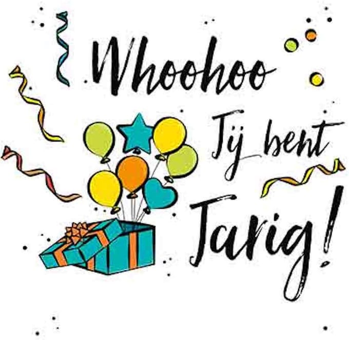 Wenskaart - Whoohoo Jij Bent Jarig - Met envelop - 1 Stuk