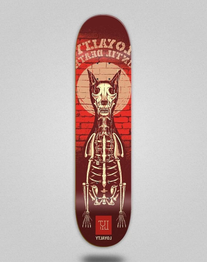 Skateboard Deck - Skate Deck - Street Skateboarding - Dead Dog Design - 7.875 inch - Rood