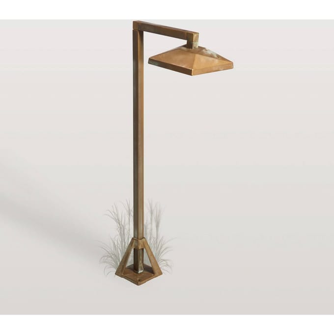 Moretti Luce LED sokkellamp Aura Edge, 50 x 19,5 cm, antiek messing