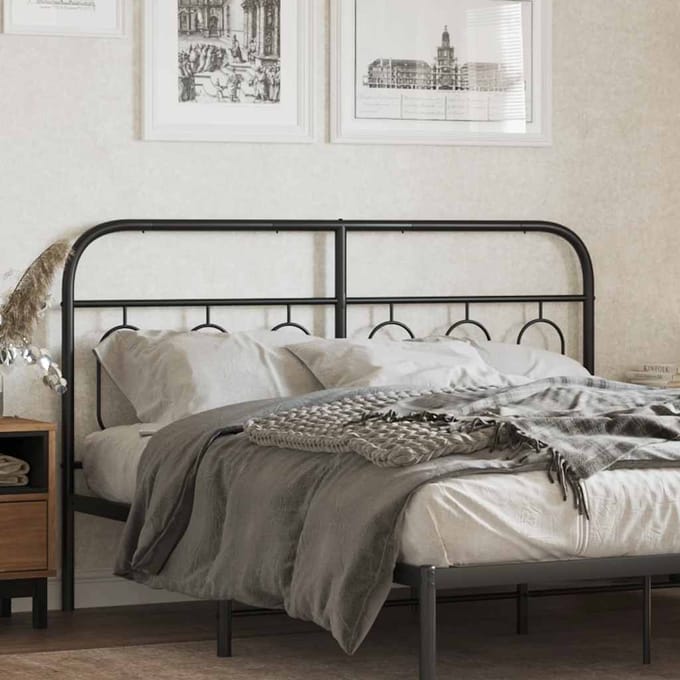 vidaXL - Vervangend - hoofdbord - 150 - cm - metaal - zwart