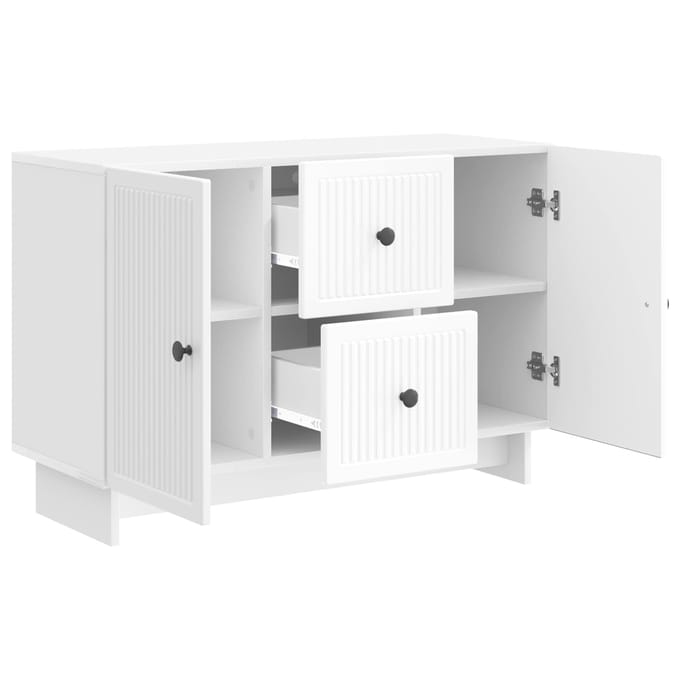 vidaXL - Dressoir - met - lade - Hoogglans - Wit - 89 - x - 34,5 - x - 60 - cm - Bewerkt - hout