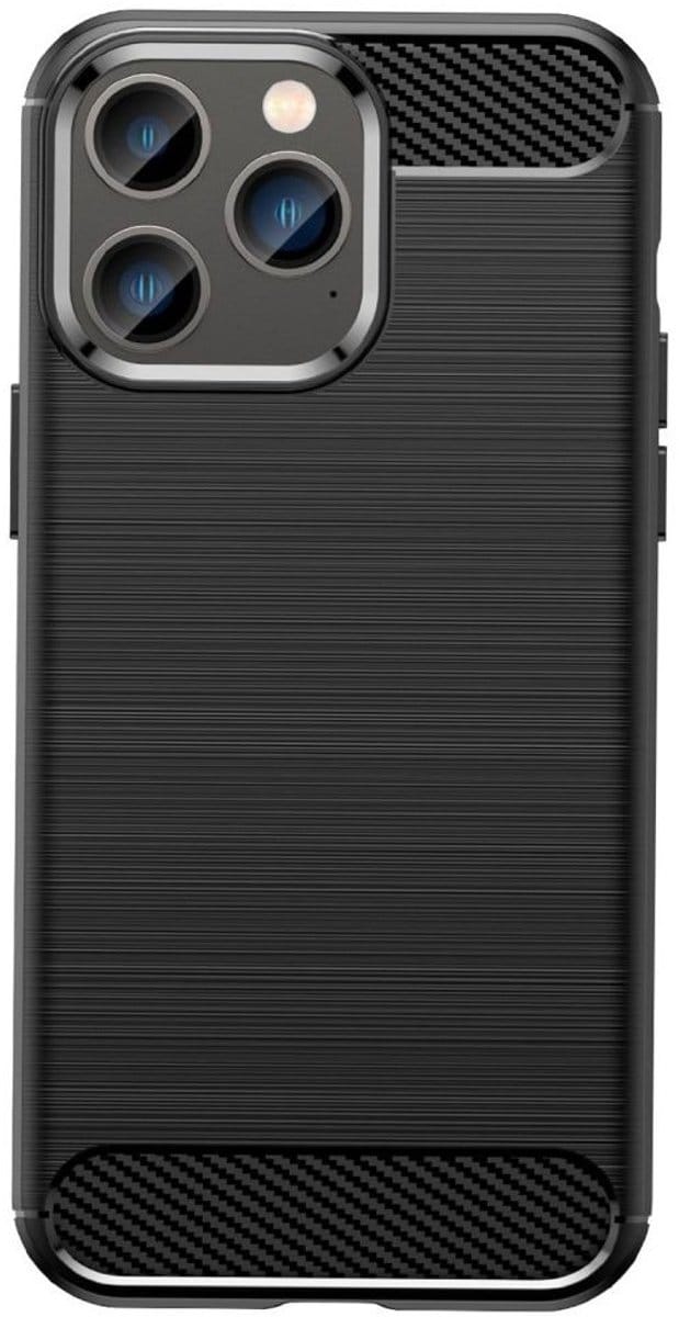 Mobiq Carbon Look Hoesje geschikt voor iPhone 14 Pro Max - Flexibele TPU Case