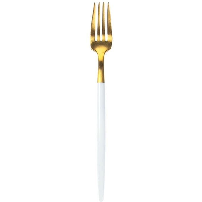 Bama – Dessertvork Kyoto Gold White – 12 Stuks