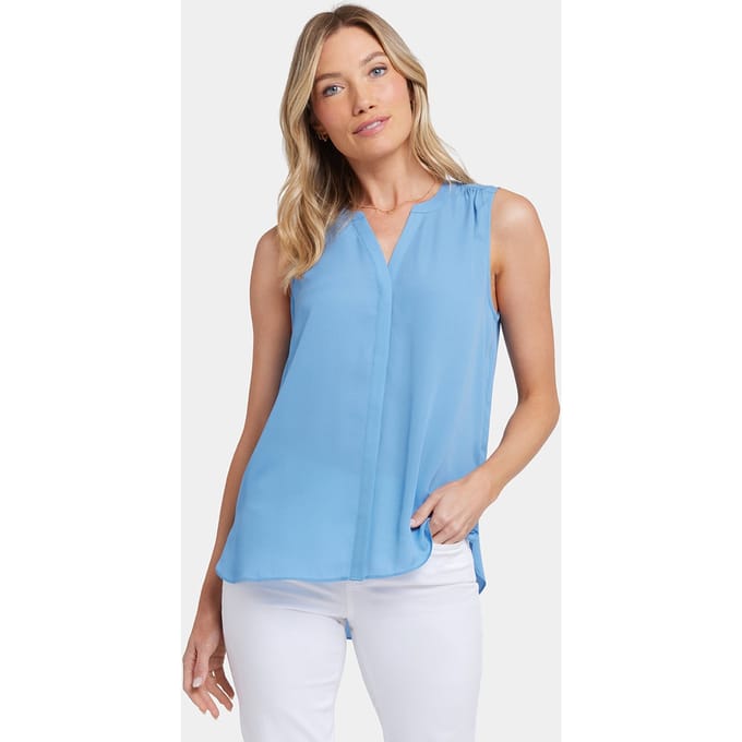Mouwloze Pintuck Blouse