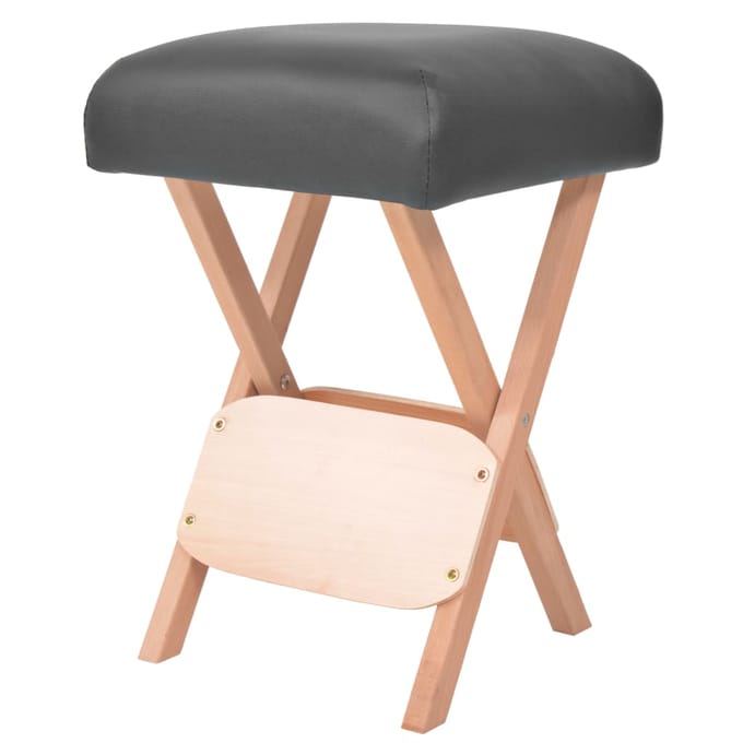 vidaXL - Massagekruk - met - 12 - cm - dikke - zitting - inklapbaar - zwart