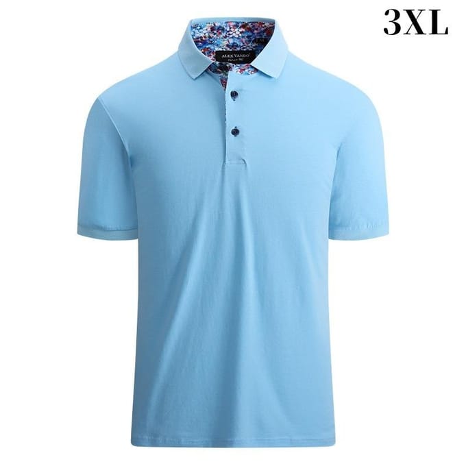 Polos pour Hommes Manches Courtes Coupe Régulière Chemise Design Mode 3XL bleu