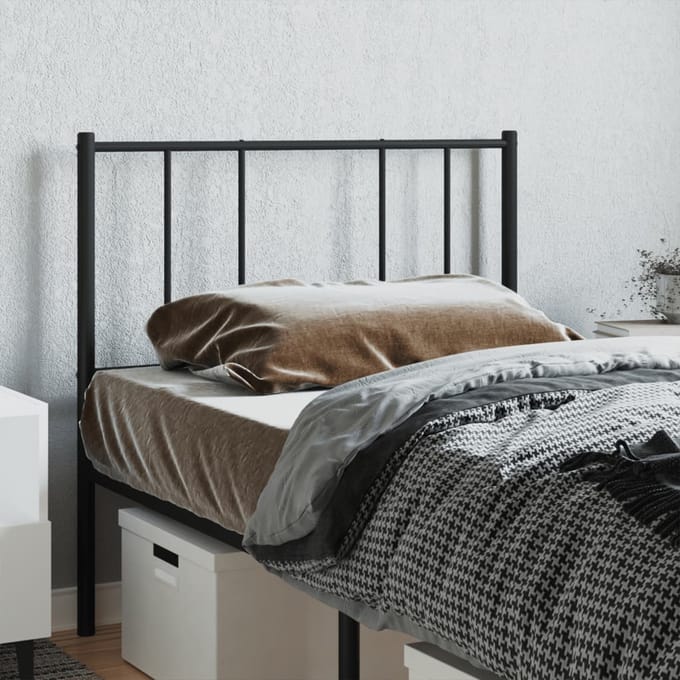 vidaXL - Vervangend - hoofdbord - metaal - 107 - cm - zwart