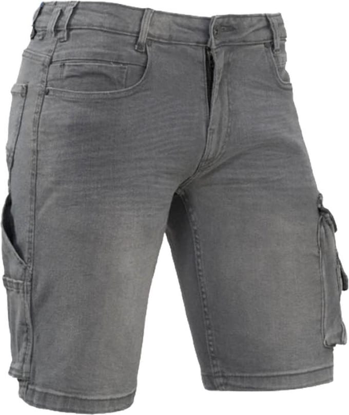 Korte werkbroek denim stretch grijs Ralph Brams Workwear