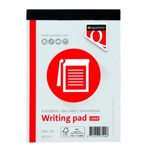 Schrijfblok Quantore A6 lijn 100vel 60 gr | 1 stuk