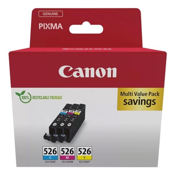 Canon Inktcartridge CLI-526 Origineel Combipack Cyaan, Magenta, Geel 4541B018