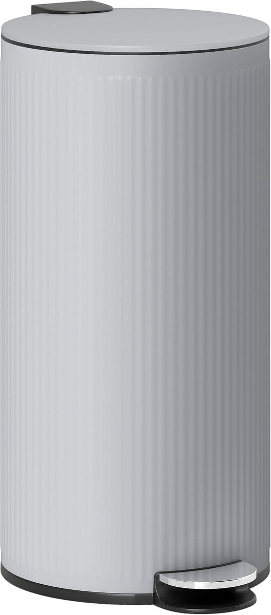 HOMCOM Prullenbak - Metaal - 36x30x60,5cm - Lichtgrijs