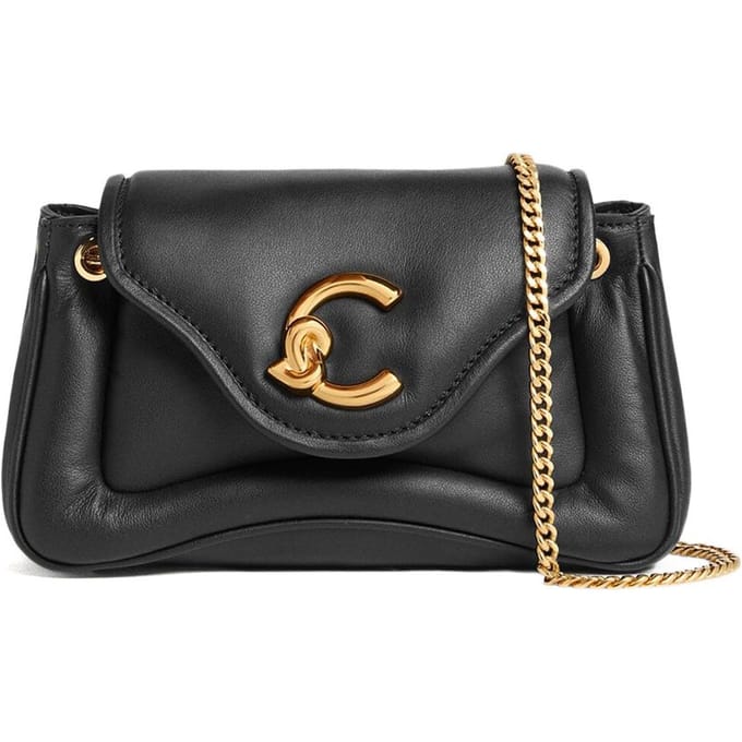 Coccinelle C-Me Fluffy Schoudertas Leder 21 cm - Dames - noir-noir
