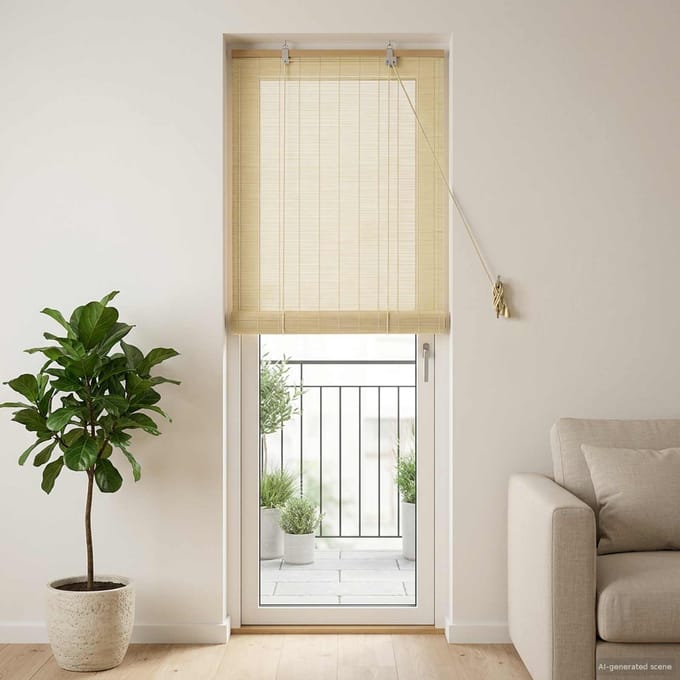 vidaXL - Rolgordijn - Naturel - 40 - x - 220 - cm - Bamboe