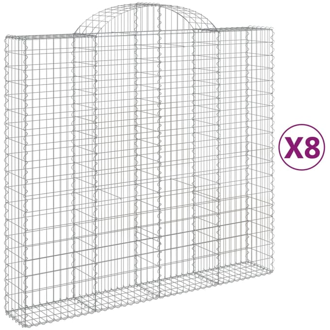 vidaXL - Schanskorven - 8 - st - gewelfd - 200x50x180/200 - cm - ijzer