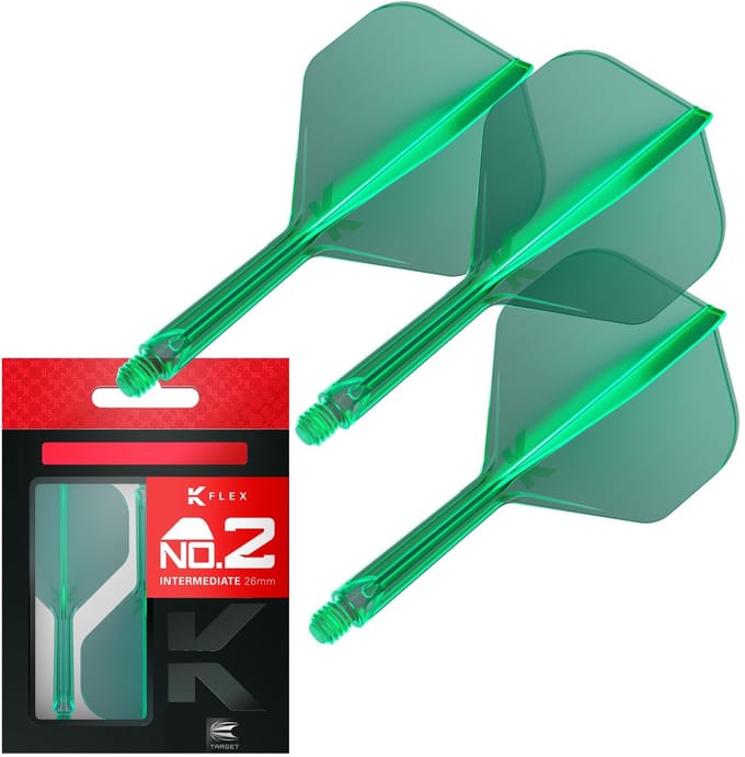 Target K-Flex Green NO2- Dart Flights - Intermediate