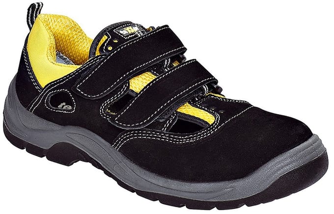 teXXor S1-veiligheidsit-sandaal met skelet, Romans, zwart/geel