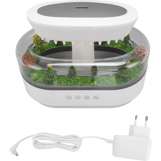 250ml Microlandschap Druppel Essentiële Olie Aromatherapie Diffuser met 7 Kleuren LED-lichten Nevel gray