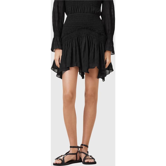 AllSaints Pamela Skirt Black Größe: 2 | Miniröcke Outlet | Damen | Schwarz