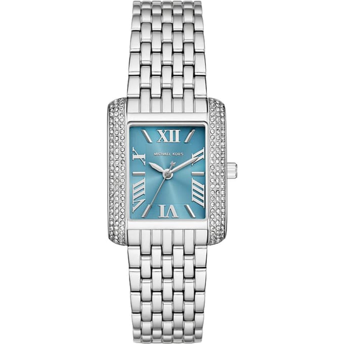 Michael Kors MK4829 Emery Blauwe Wijzerplaat Dameshorloge 27mm zilver