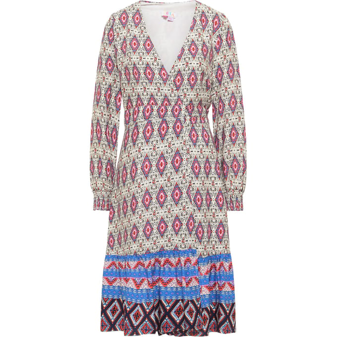 IZIA Wikkeljurk Dames Blauw Veelkleurig