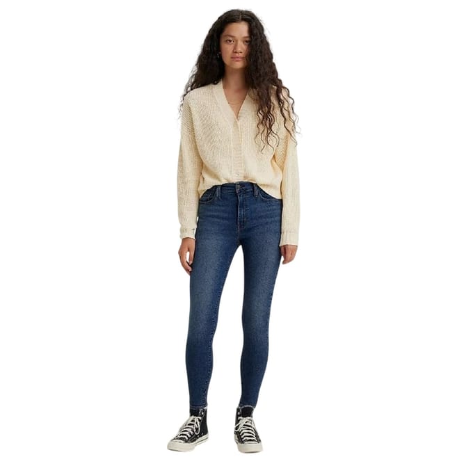 Levis Dames/Dames High Rise Skinny Jeans (Chelsea Carbon)