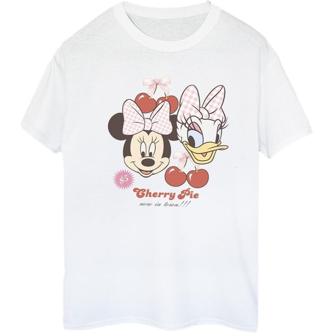 Disney Dames/Dames Minnie Mouse & Daisy Cherry Katoenen Vriendje T-shirt (Wit)