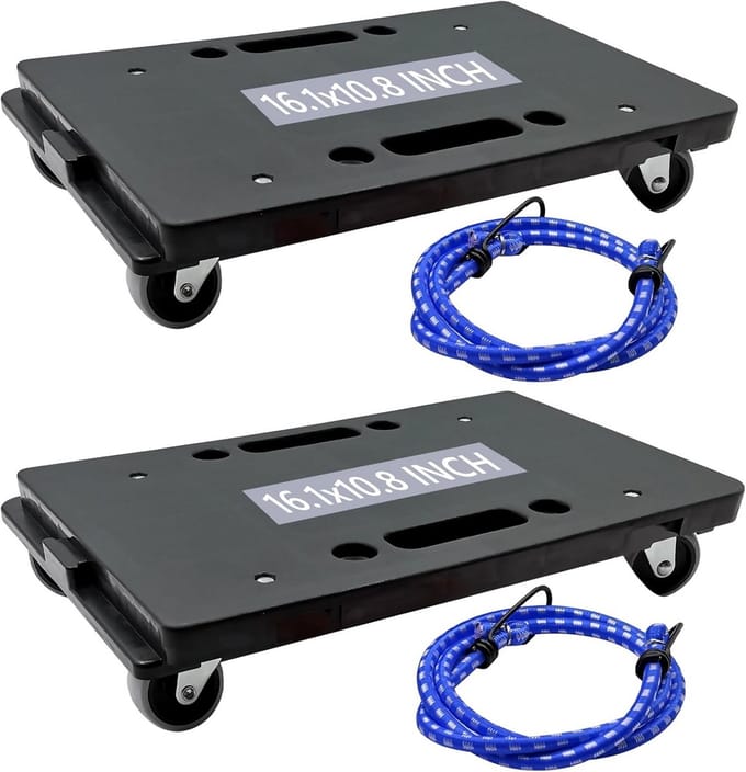 Set van 2 Meubelrollers met Wielen voor Zwaar Meubilair tot 190 kg