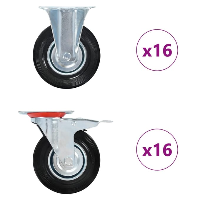 vidaXL 32 st Wielen 125 mm