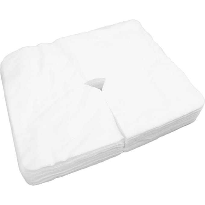 100 stuks Wegwerp Gezichtskussenhoezen Massage Gezichtskussenhoes Massage Hoofdsteunhoezen voor SPA white