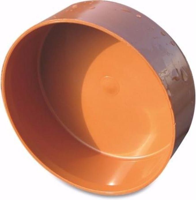 Eindkap PVC-U 125 mm SN4 lijmmof roodbruin