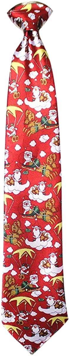 Sorprese Stropdas - Kerst Stropdas - 100% Polyester - Rood - Stropdassen - Model 4 - Cadeau